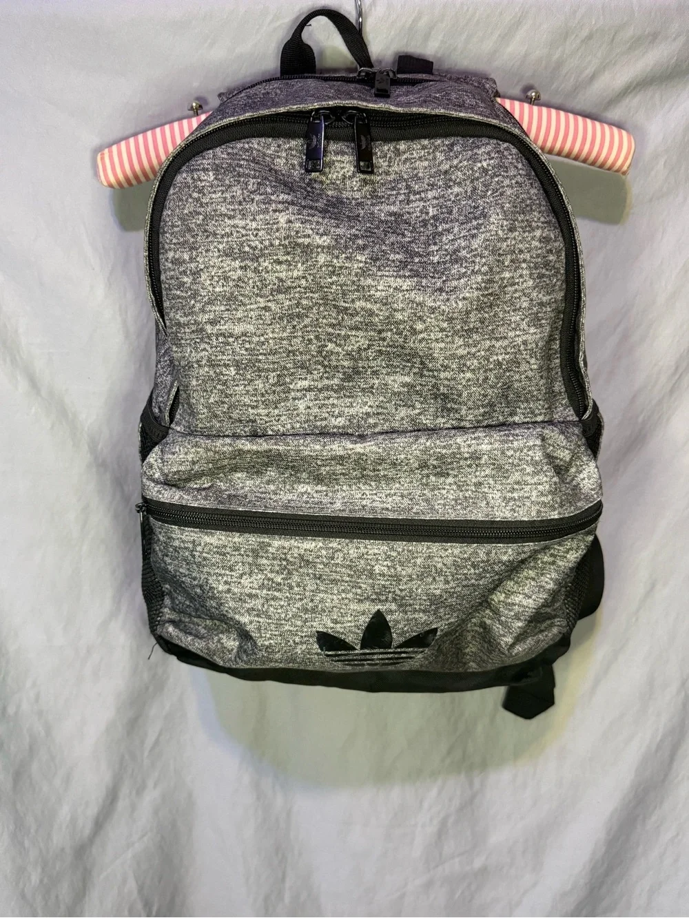 adidas Grey Heather Backpack with Black Accents